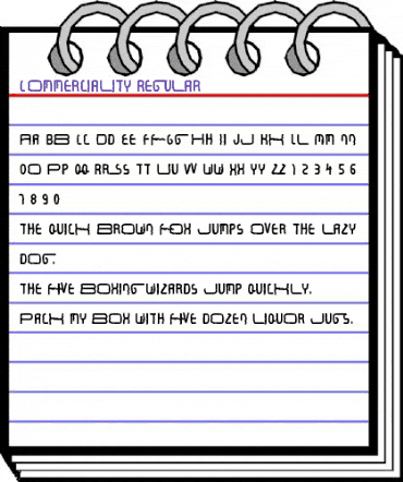 Commerciality Regular animated font preview Commerciality Regular animated font preview