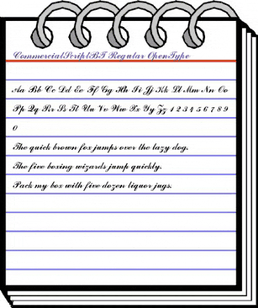 Commercial Script Regular animated font preview Commercial Script Regular animated font preview