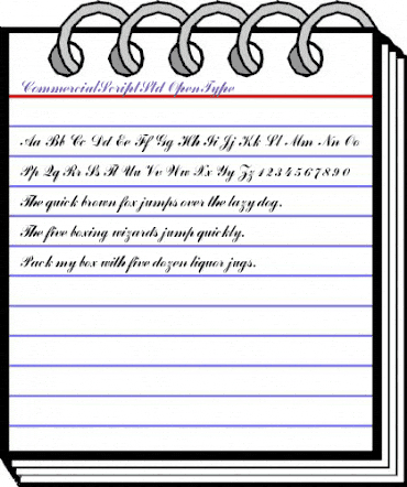 Commercial Script Std Regular animated font preview