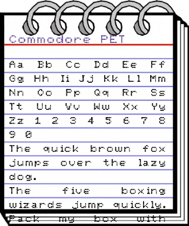 Commodore PET Regular animated font preview
