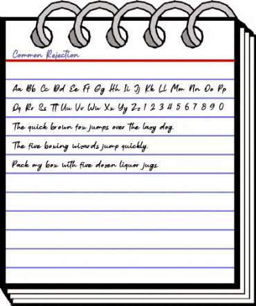 Common Rejection Regular animated font preview Common Rejection Regular animated font preview