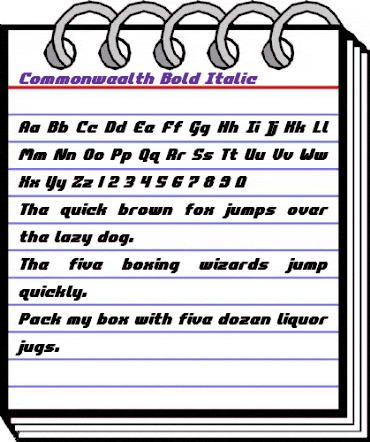 Commonwealth Bold Italic Bold Italic animated font preview