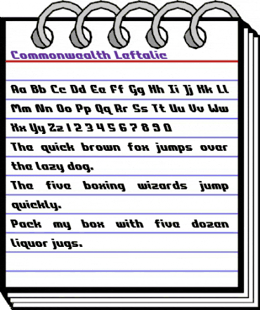 Commonwealth Leftalic Italic animated font preview Commonwealth Leftalic Italic animated font preview