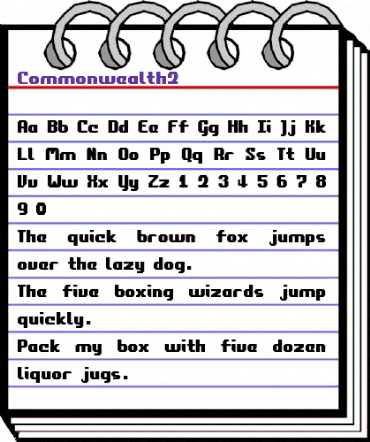 Commonwealth2 Regular animated font preview