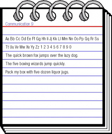 Communication 9 Regular animated font preview Communication 9 Regular animated font preview