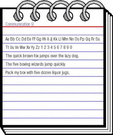 Communication 9 Regular animated font preview