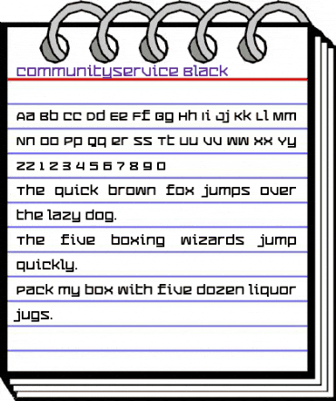 CommunityService Black animated font preview