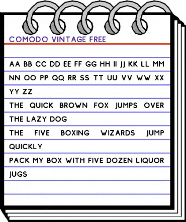 Comodo Free Vintage Regular animated font preview