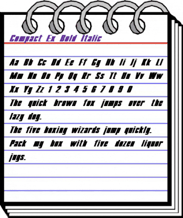 Compact Ex Bold Italic animated font preview