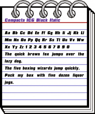 Compacta ICG Black Italic animated font preview Compacta ICG Black Italic animated font preview