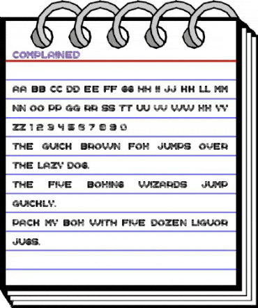 Complained Regular animated font preview Complained Regular animated font preview