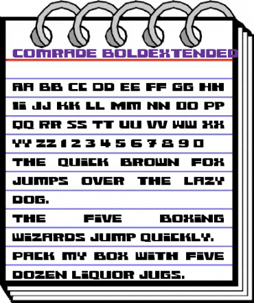 Comrade-BoldExtended Regular animated font preview Comrade-BoldExtended Regular animated font preview