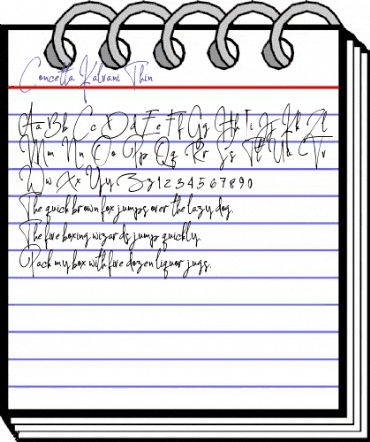 Concetta Kalvani Thin animated font preview