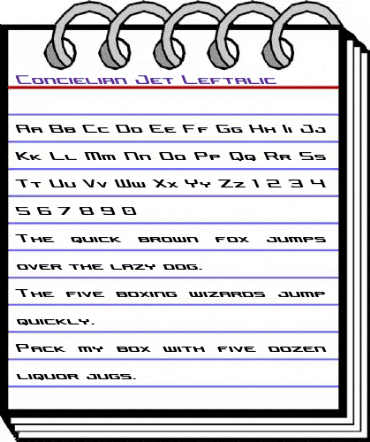 Concielian Jet Leftalic Italic animated font preview Concielian Jet Leftalic Italic animated font preview