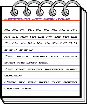 Concielian Jet Semi-Italic Semi-Italic animated font preview Concielian Jet Semi-Italic Semi-Italic animated font preview
