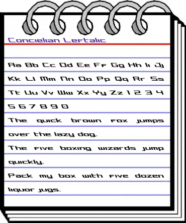 Concielian Leftalic Italic animated font preview Concielian Leftalic Italic animated font preview