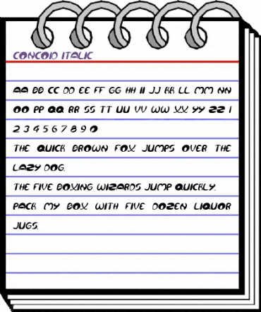Concoid Italic animated font preview Concoid Italic animated font preview