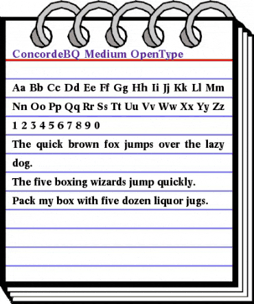 Concorde BQ Regular animated font preview