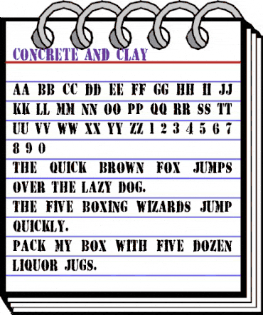 Concrete and Clay Regular animated font preview