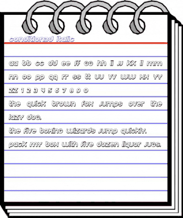 Condition 3D Italic animated font preview