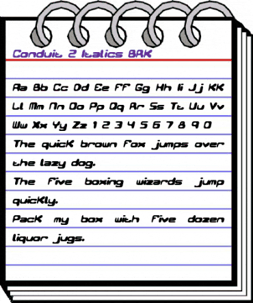 Conduit 2 Italics BRK Regular animated font preview