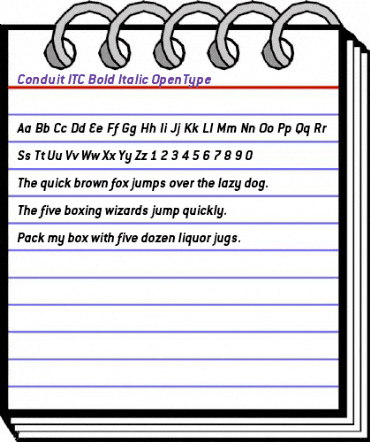 Conduit ITC Bold Italic animated font preview Conduit ITC Bold Italic animated font preview