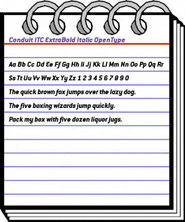 Conduit ITC ExtraBold Italic animated font preview Conduit ITC ExtraBold Italic animated font preview