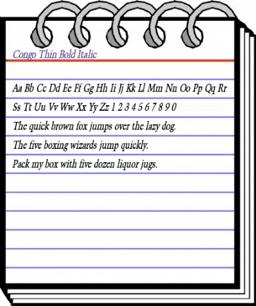 Congo Thin Bold Italic animated font preview Congo Thin Bold Italic animated font preview