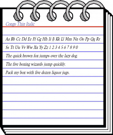 Congo Thin Italic animated font preview Congo Thin Italic animated font preview