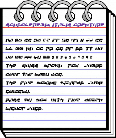 ConsoleRemix Italic animated font preview ConsoleRemix Italic animated font preview