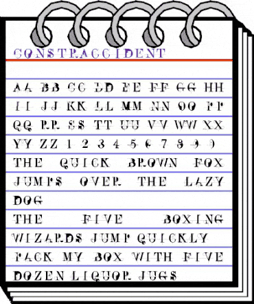 ConstrAccident Regular animated font preview