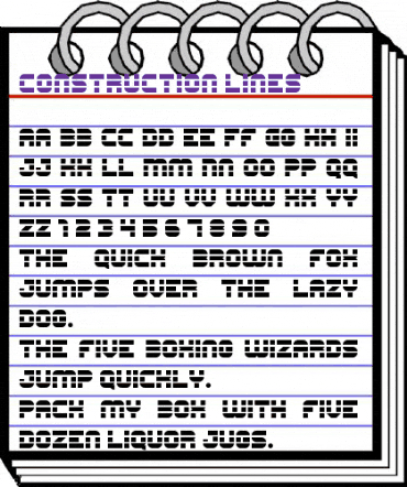 Construction Lines Regular animated font preview