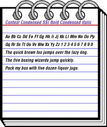 Context Condensed SSi Bold Condensed Italic animated font preview