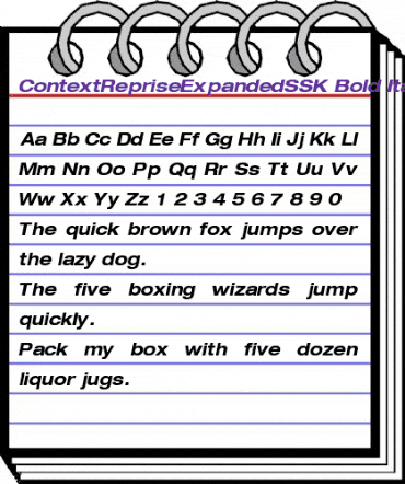 ContextRepriseExpandedSSK Bold Italic animated font preview ContextRepriseExpandedSSK Bold Italic animated font preview