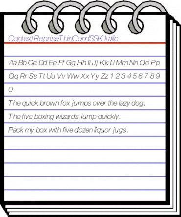ContextRepriseThinCondSSK Italic animated font preview