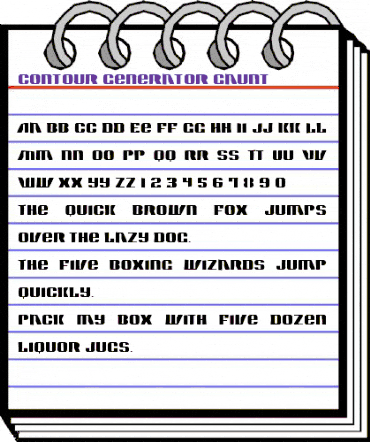 Contour Generator Gaunt Regular animated font preview Contour Generator Gaunt Regular animated font preview