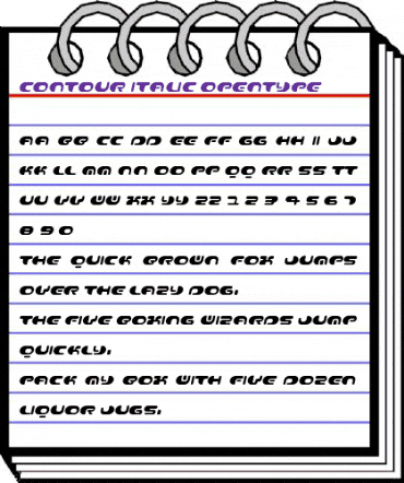 Contour Italic animated font preview Contour Italic animated font preview