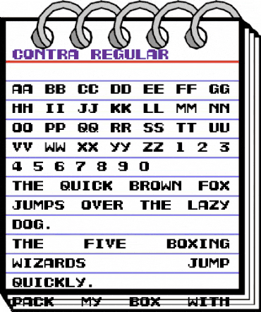 Contra Regular animated font preview Contra Regular animated font preview