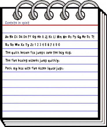 Contrite in spirit Regular animated font preview