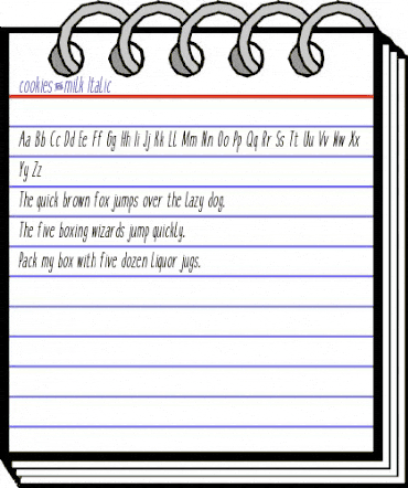 cookies&milk Italic animated font preview