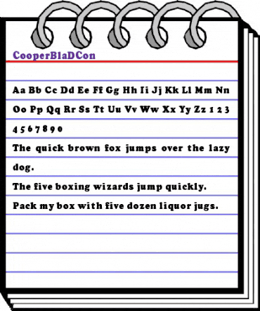 CooperBlaDCon Regular animated font preview