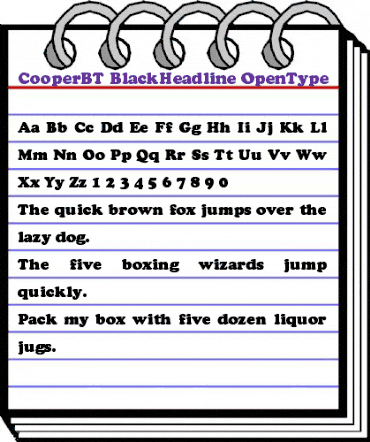 Bitstream Cooper Black Headline animated font preview