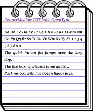 CooperMediumC BT Italic animated font preview CooperMediumC BT Italic animated font preview