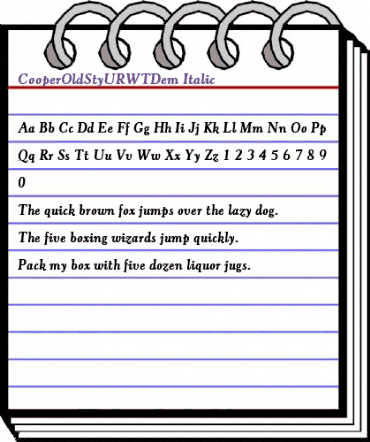 CooperOldStyURWTDem Italic animated font preview CooperOldStyURWTDem Italic animated font preview