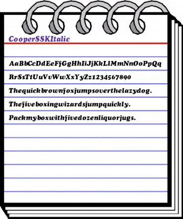 CooperSSK Italic animated font preview CooperSSK Italic animated font preview