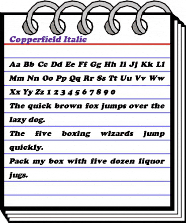 Copperfield Italic animated font preview Copperfield Italic animated font preview