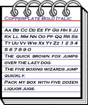 CopperPlate Bold-Italic animated font preview CopperPlate Bold-Italic animated font preview