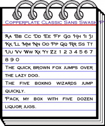 Copperplate Classic Sans Swash Regular animated font preview