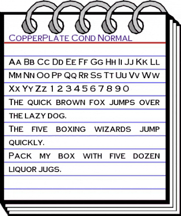 CopperPlate-Cond Normal animated font preview CopperPlate-Cond Normal animated font preview