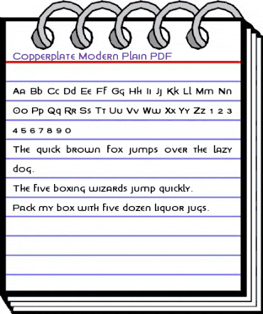 Copperplate Modern Plain Regular animated font preview